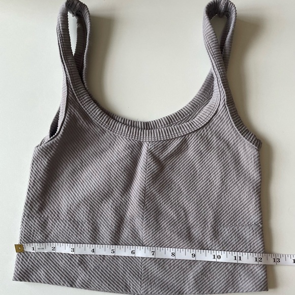 Gray/purple Ribbed Tank Top - Picture 3 of 4